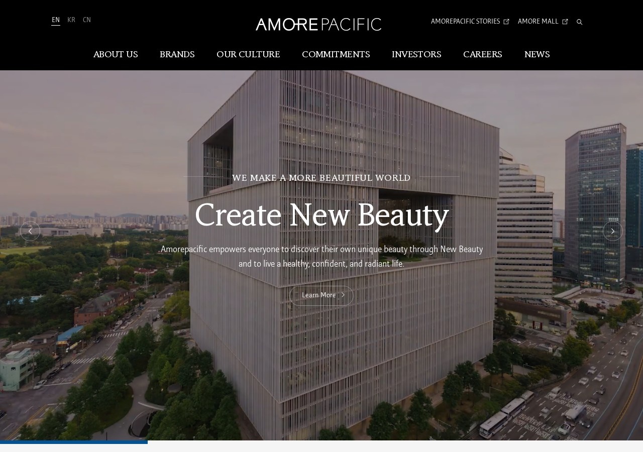 Screenshot of the Amorepacific official corporate website