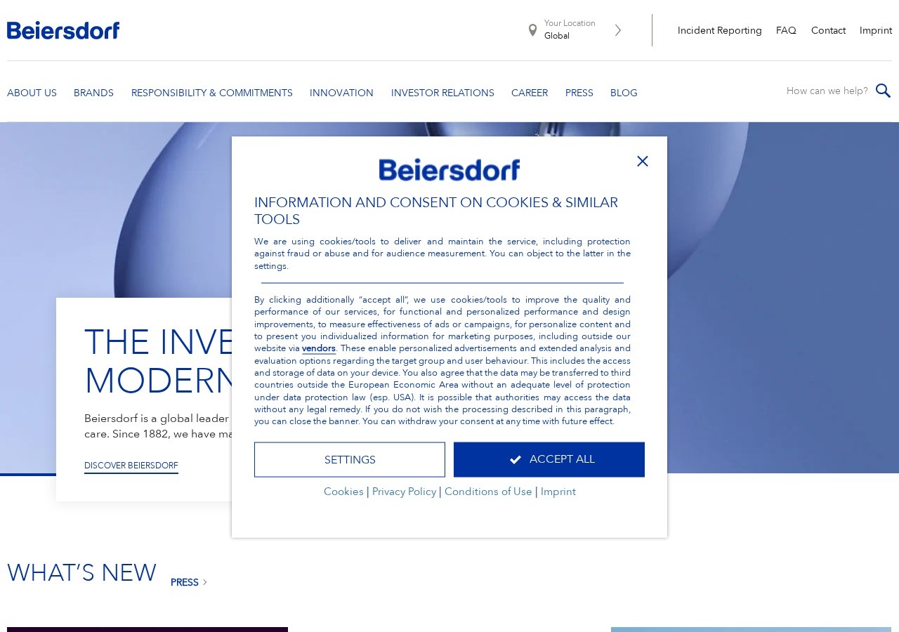 Screenshot of the Beiersdorf official corporate website