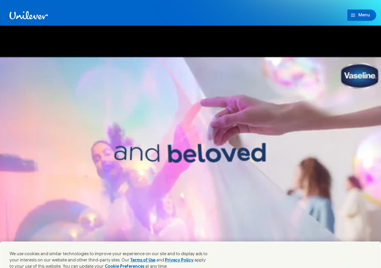Screenshot of the Unilever official corporate website