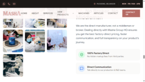 Masha Group website no broker no middleman 100 percent factory direct claim