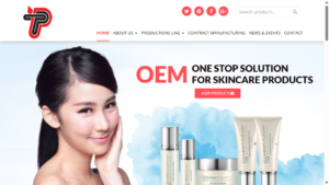 Tender Products homepage showing OEM one stop solution for skincare products